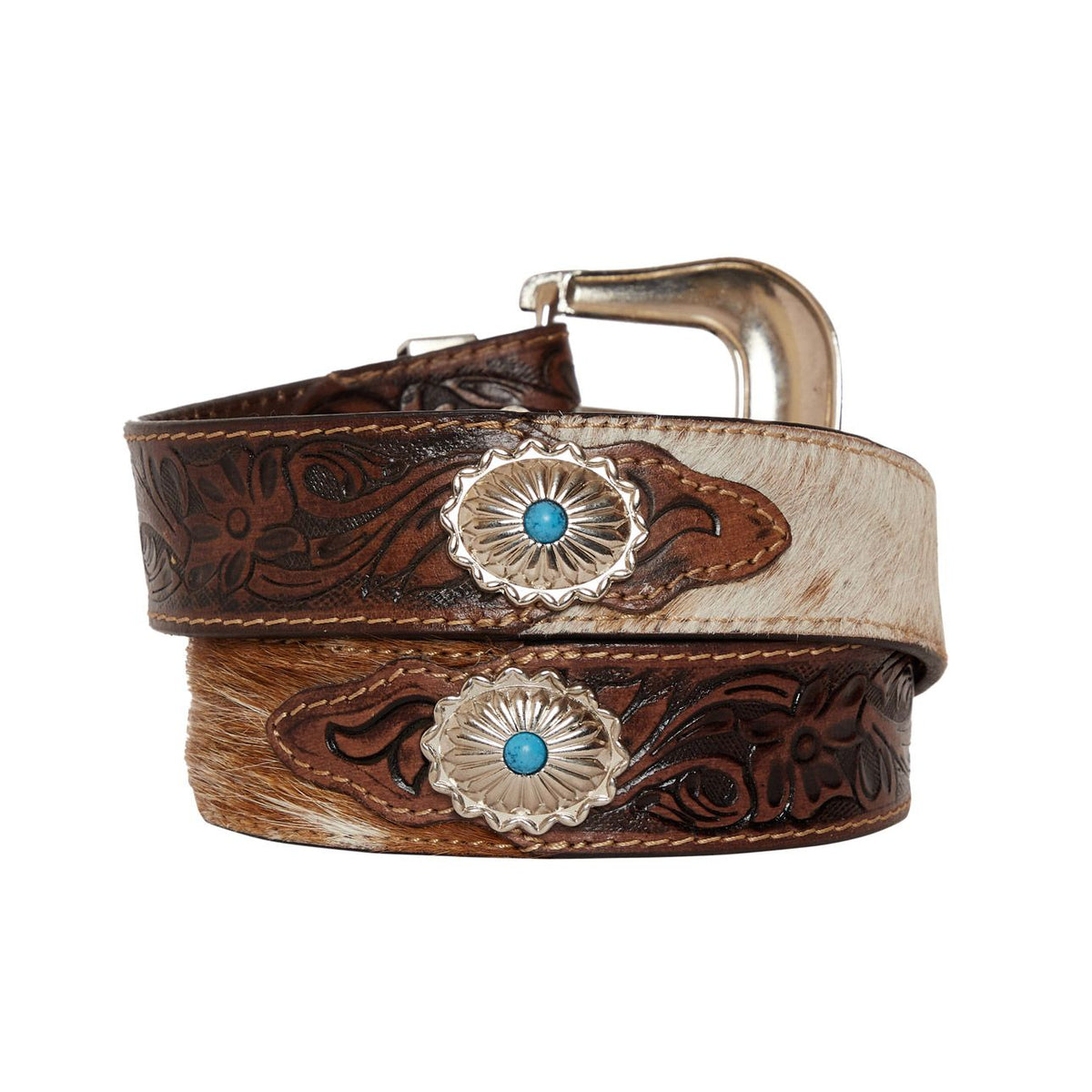 Myra Hand Tooled Tan Genuine Leather Belt MYRA LEATHER BELT | B-low The Belt main image 4