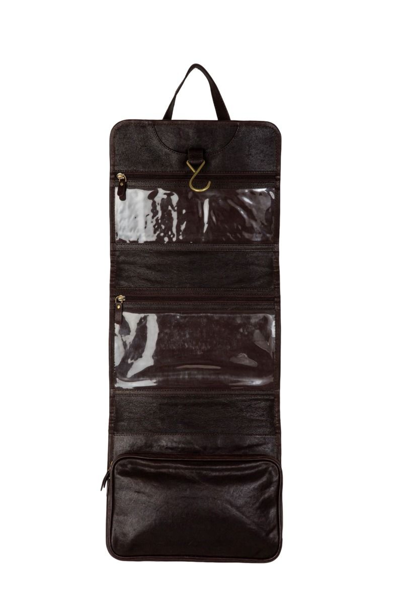 Myra-Cornflower Folding Travel Organizer- Brown & White