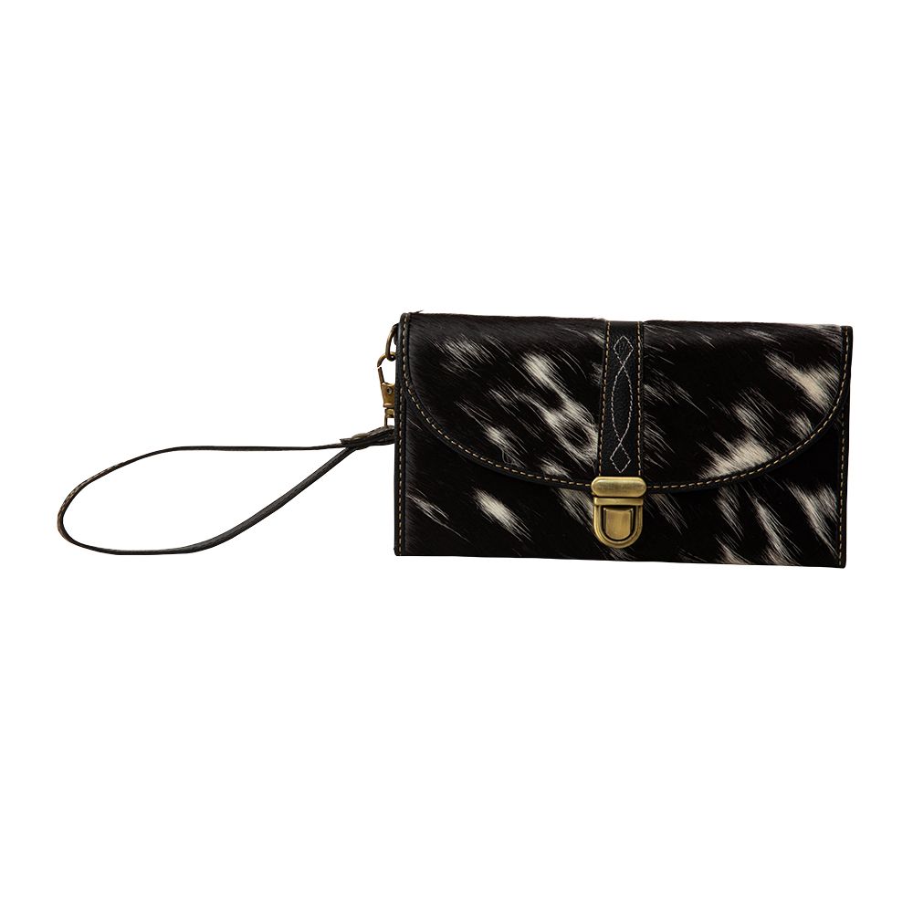 Myra- Estrella Wristlet Hairon Wallet- Black & White