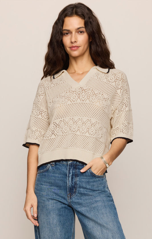 Denman Crochet Sweater Polo