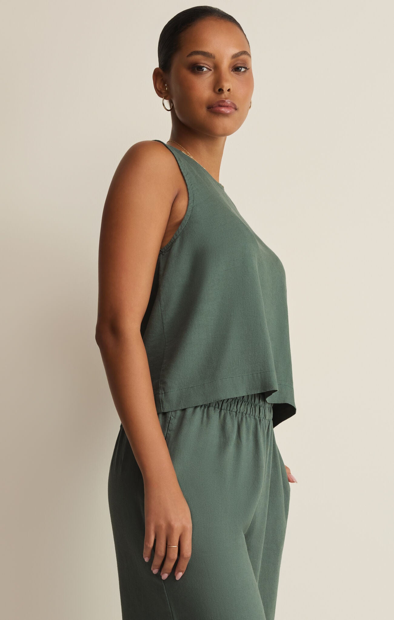 Sloane Linen Top Everglade