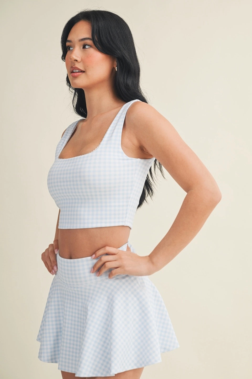 Gingham Print Crop Tank