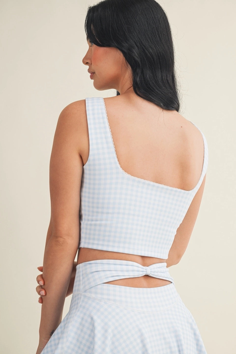 Gingham Print Crop Tank