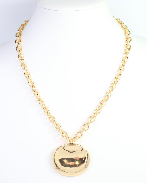 Andover oval charm link necklace