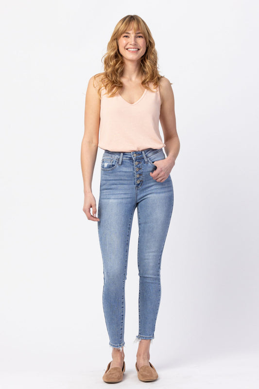JUDY BLUE® HI-RISE BUTTON FLY SKINNY