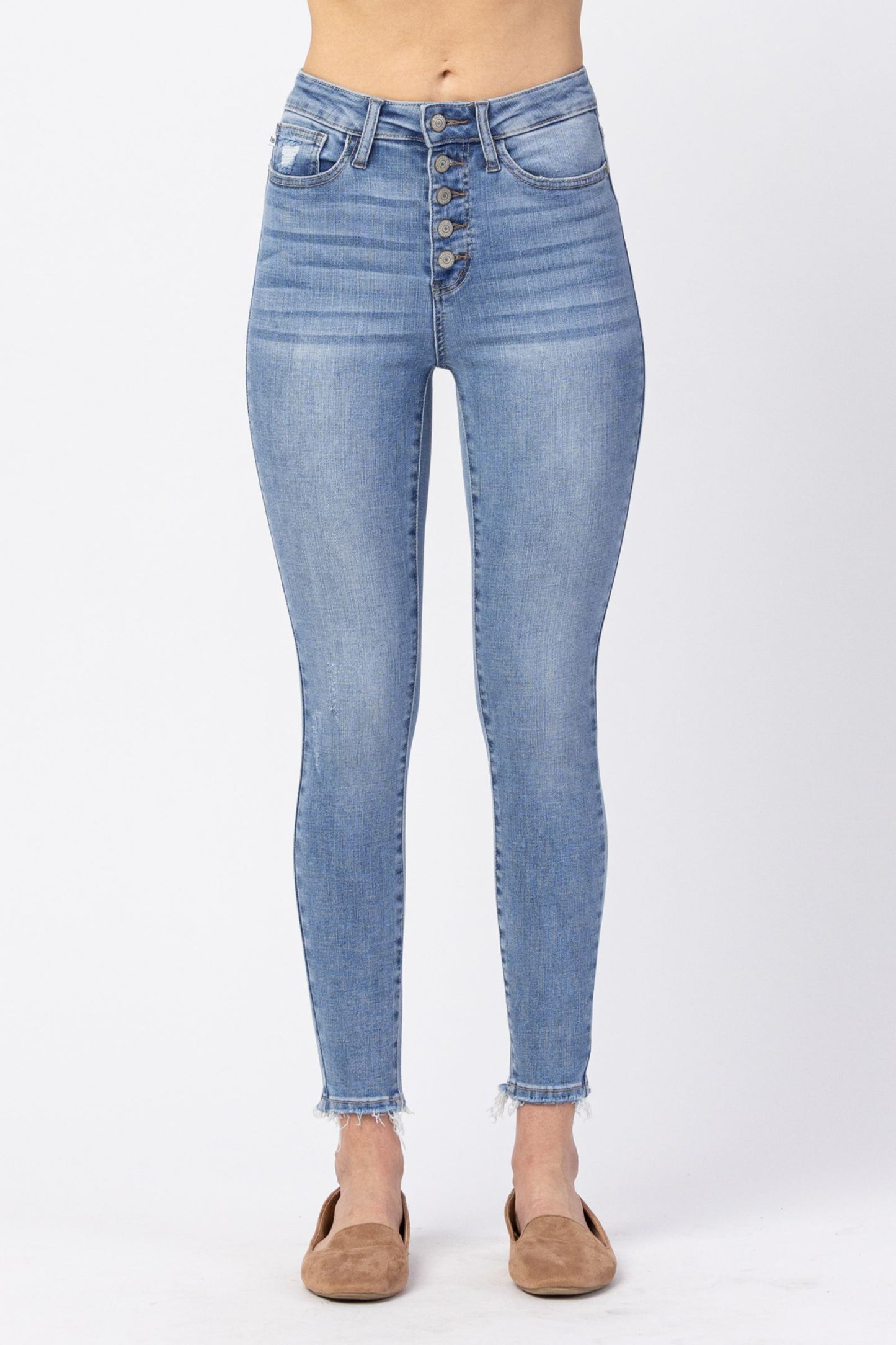 JUDY BLUE® HI-RISE BUTTON FLY SKINNY