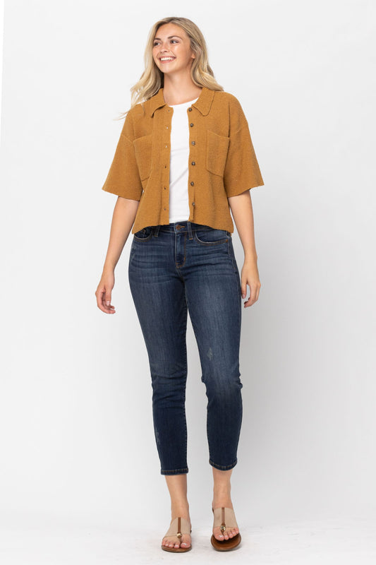 JUDY BLUE® MID-RISE CROPPED RELAXED FIT