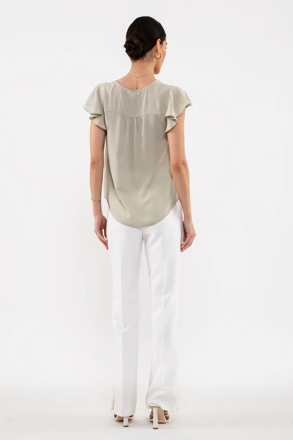 Blu Pepper® SHORT BUTTERFLY SLEEVE WOVEN TOP