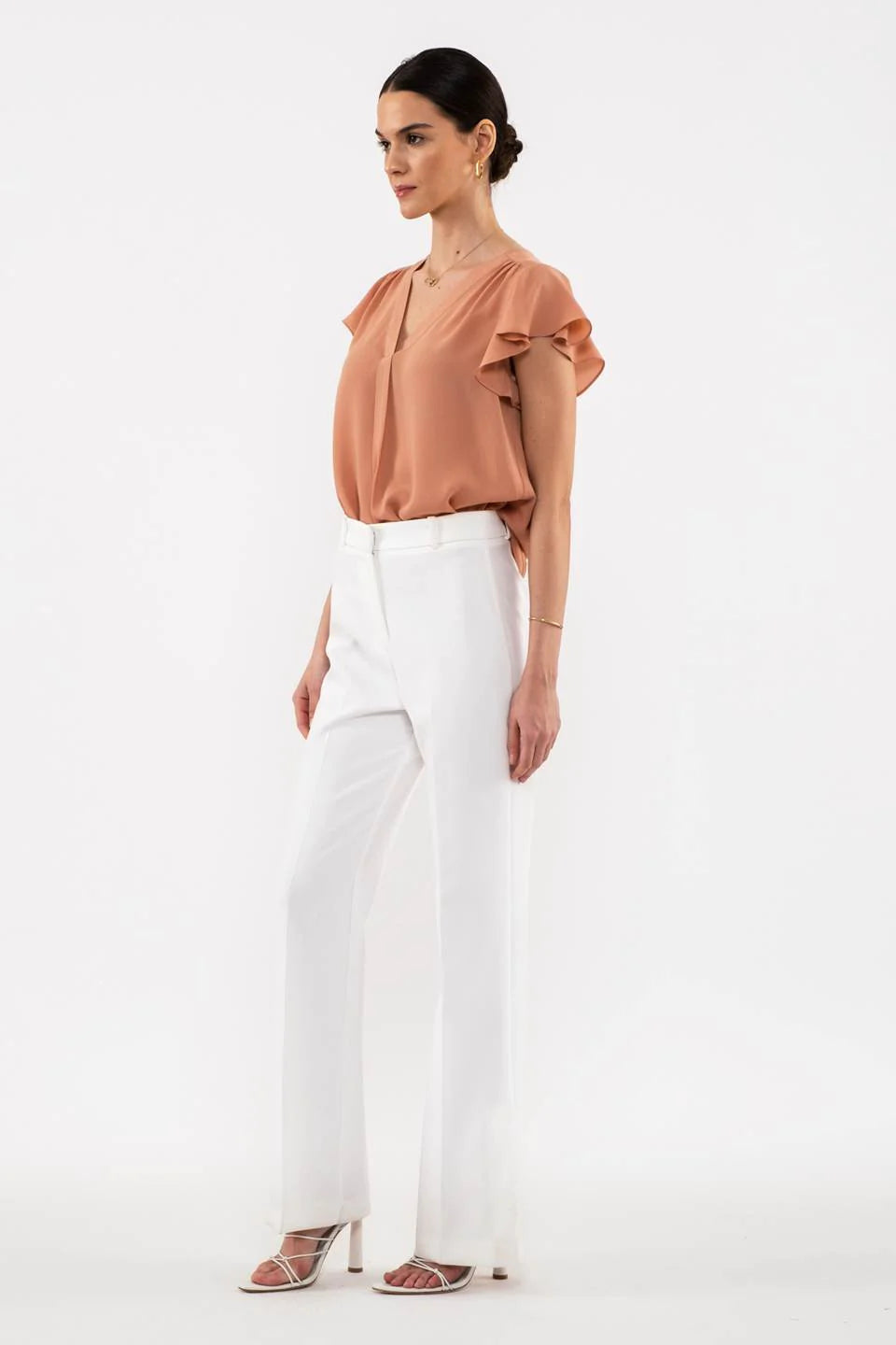 Blu Pepper® SHORT BUTTERFLY SLEEVE WOVEN TOP